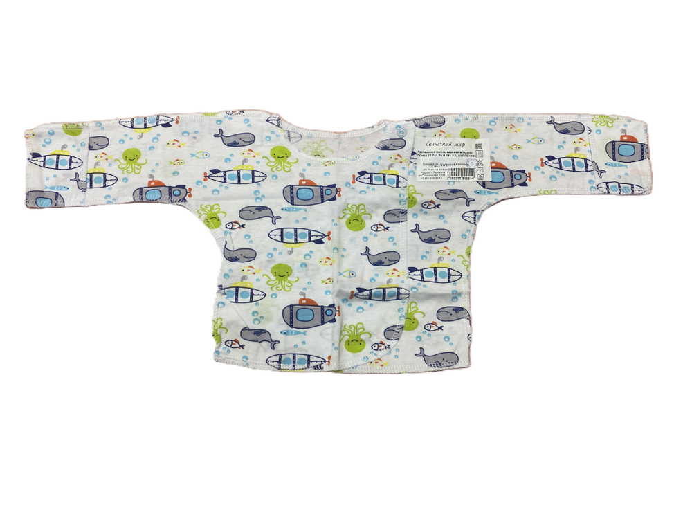 Распашонка с двумя кнопками из кулирки (100% хлопок) на рост 62 см