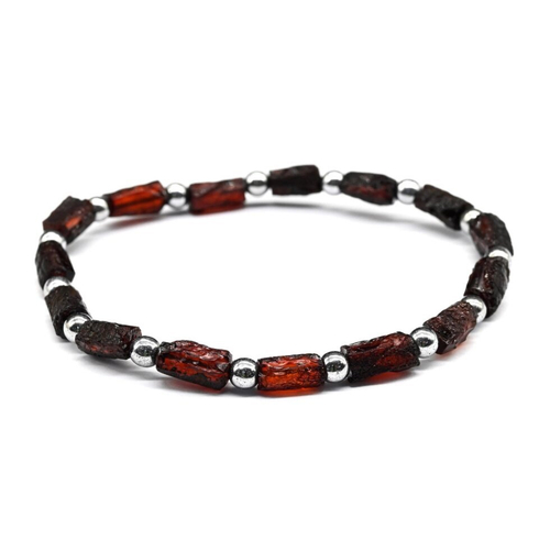 Браслет мужской из янтаря сегмент 5*8мм цв. коньячный