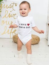 Боди с коротким рукавом &quot;I Love Mom and Dad&quot;