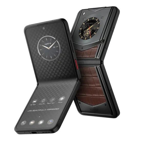 Vertu Ironflip янтарно-коричневый (кожа аллигатора)