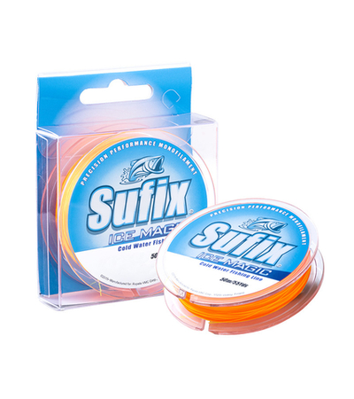 Леска монофильная SUFIX Ice Magic желто-оранжевая 50 м, 0,135 мм, 2,0 кг