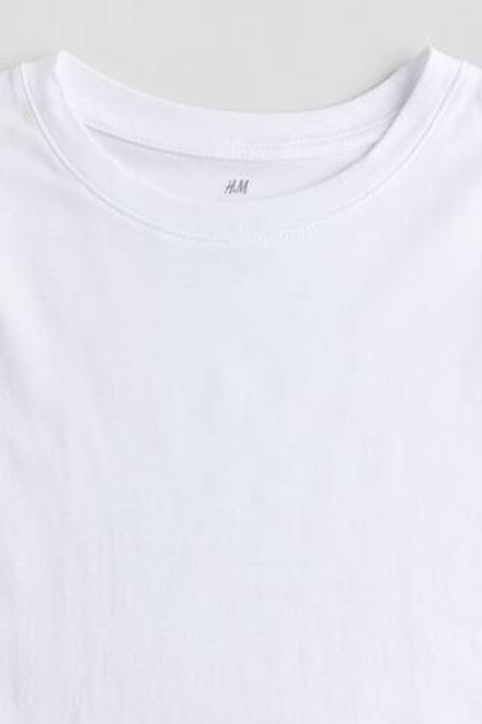 H&M Лонгслив с длинным рукавом, белый