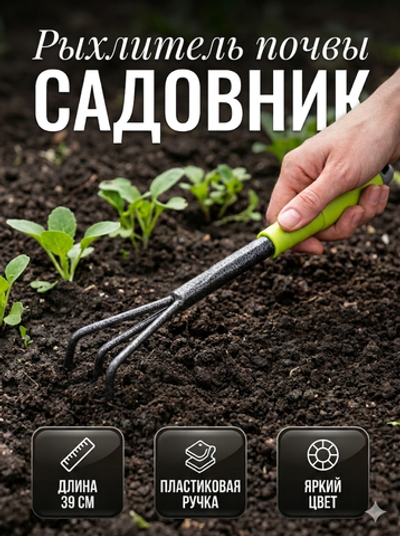 Рыхлитель «Садовник» 39см пластиковая ручка ДоброСад