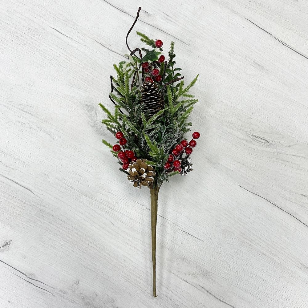 Венок из белых ягод 45см ChristmasDeLuxe заснеженный