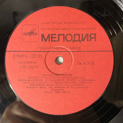 Винтажная виниловая пластинка LP Сборник Парад Ансамблей (СССР 1983) Ялла Три Колодца