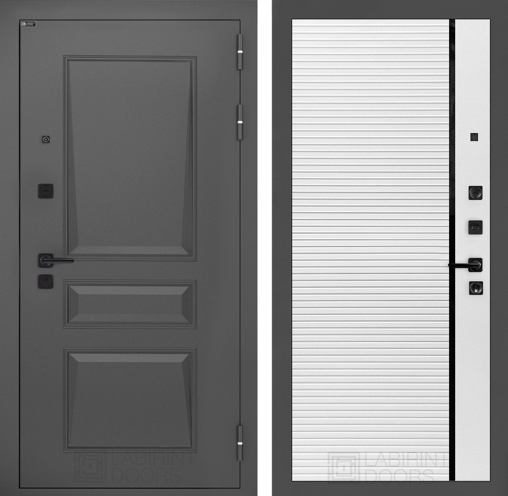 Дверь Входная Металлическая Лабиринт ОРЛЕАН 22 Белый софт металлическая