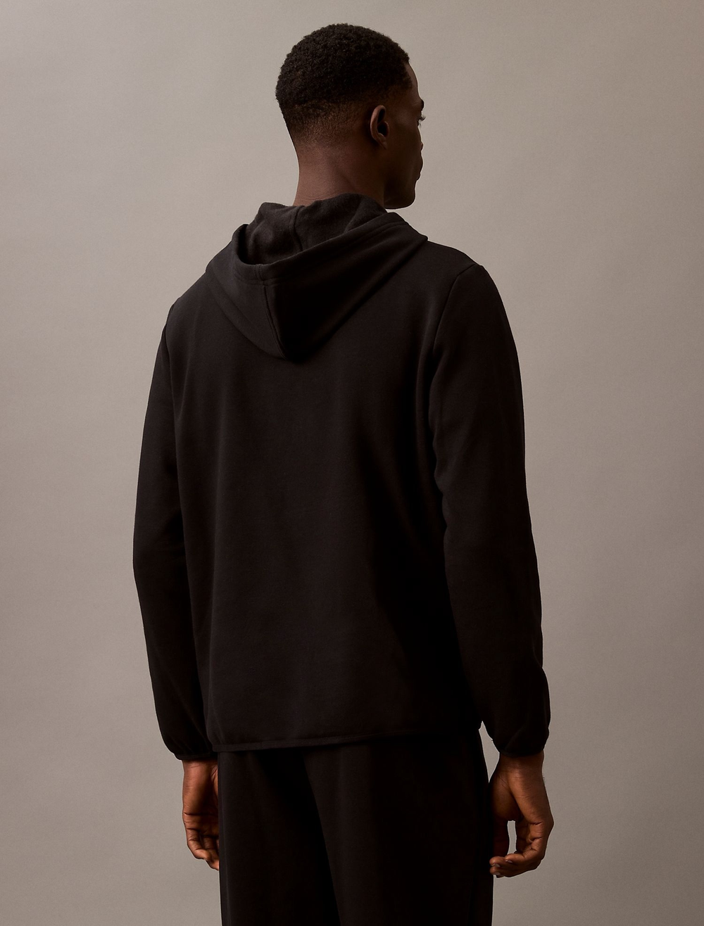 Худи на молнии Calvin Klein Fleece Logo Piping Classic Black Beauty