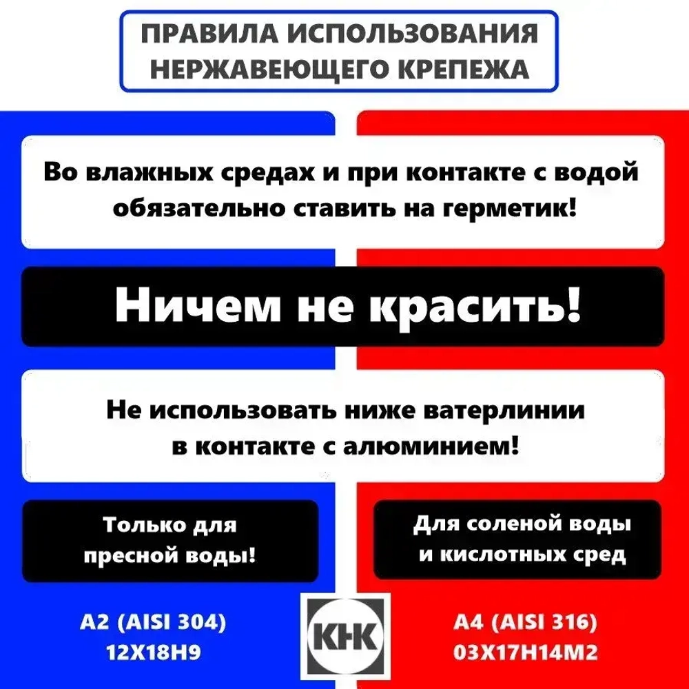 Саморез нержавеющий 4,2х19 с прессшайбой остроконечный КНК, нерж сталь, клоп Li, 50 шт.