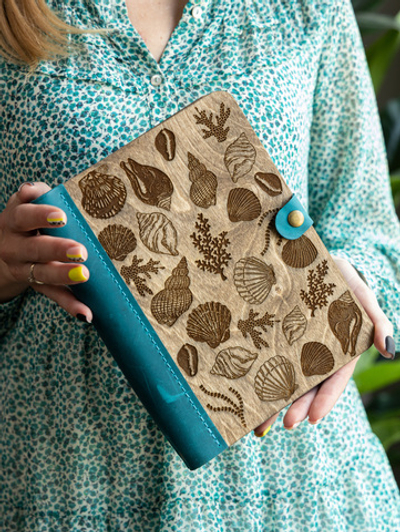 Блокнот из дерева "Ракушки" А5