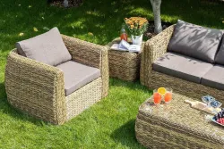 "Кальяри" лаунж-зона из искусственного ротанга (гиацинт), цвет соломенный