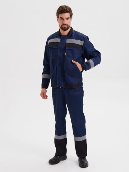 Костюм "Система" полукомбинезон (синий/черный/василек)