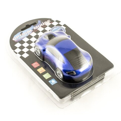 Мышь для ПК в виде автомобиля синяя А23