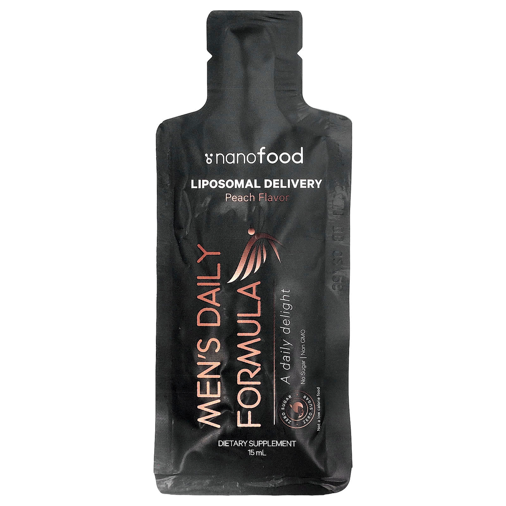 Codeage, Nanofood, ежедневная формула для мужчин, липосомальная технология доставки, незаменимые витамины и омега-3, персик, 30 пакетиков по 15 мл (0,5 жидк. унции) каждый