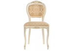 Стул деревянный Woodville Лауро патина золото, бежевый, ножки белые