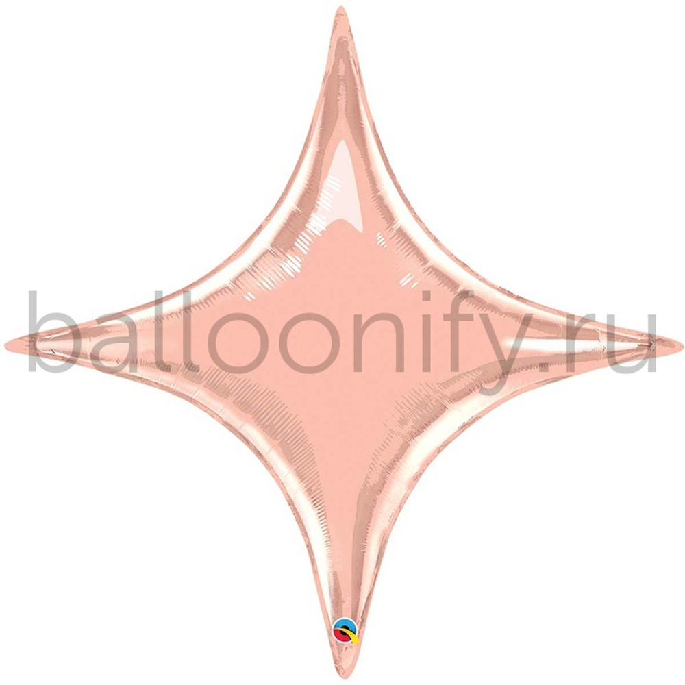 Фольгированная фигура, Звезда 4-х конечная 40"  Rose Gold