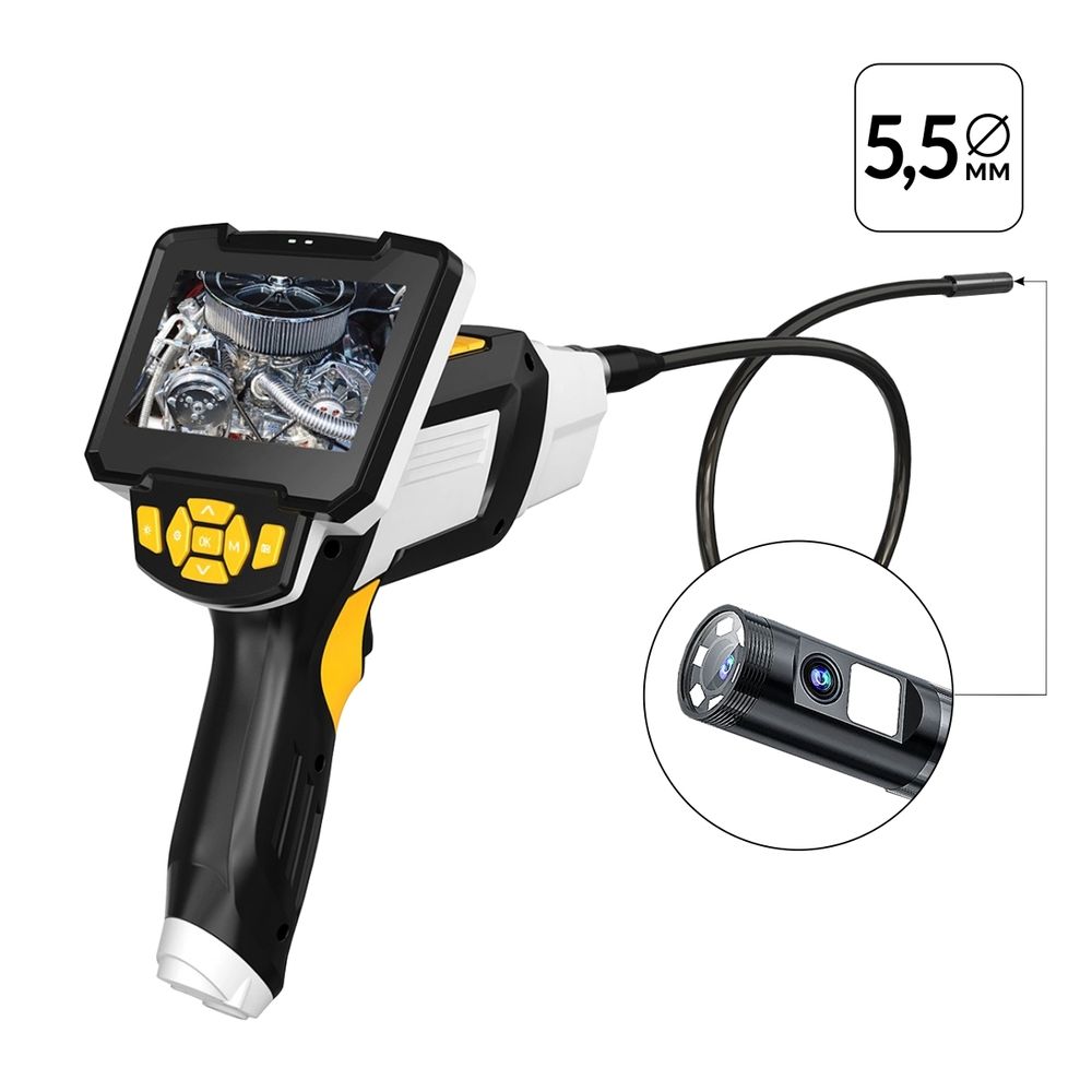 iCartool (IC-V112A) Видеоэндоскоп промышленный, 4.3", 1Мп, 2 камеры, 1280х720, 1м, 5.5 мм сменный зонд