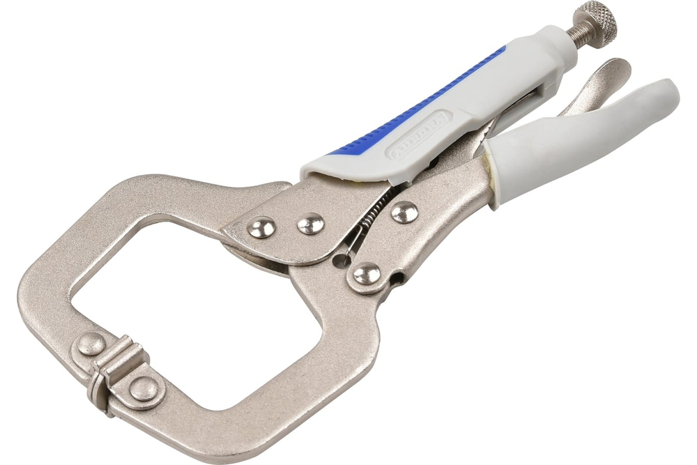 Ручной зажим с С-образными губками и фиксатором 175мм 40426