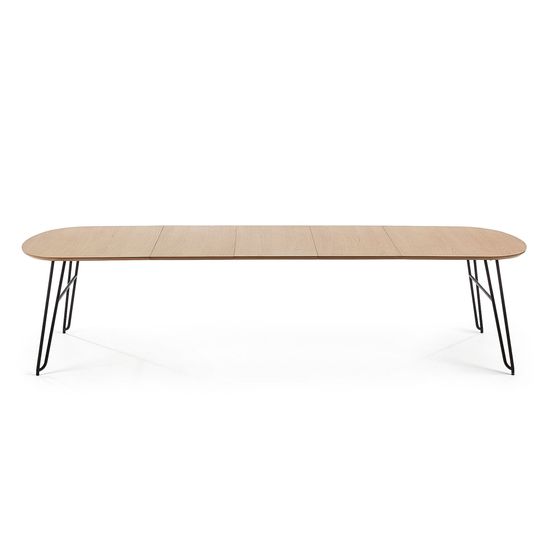 Стол Novaks 170 (320) х100 черный, шпон дерева