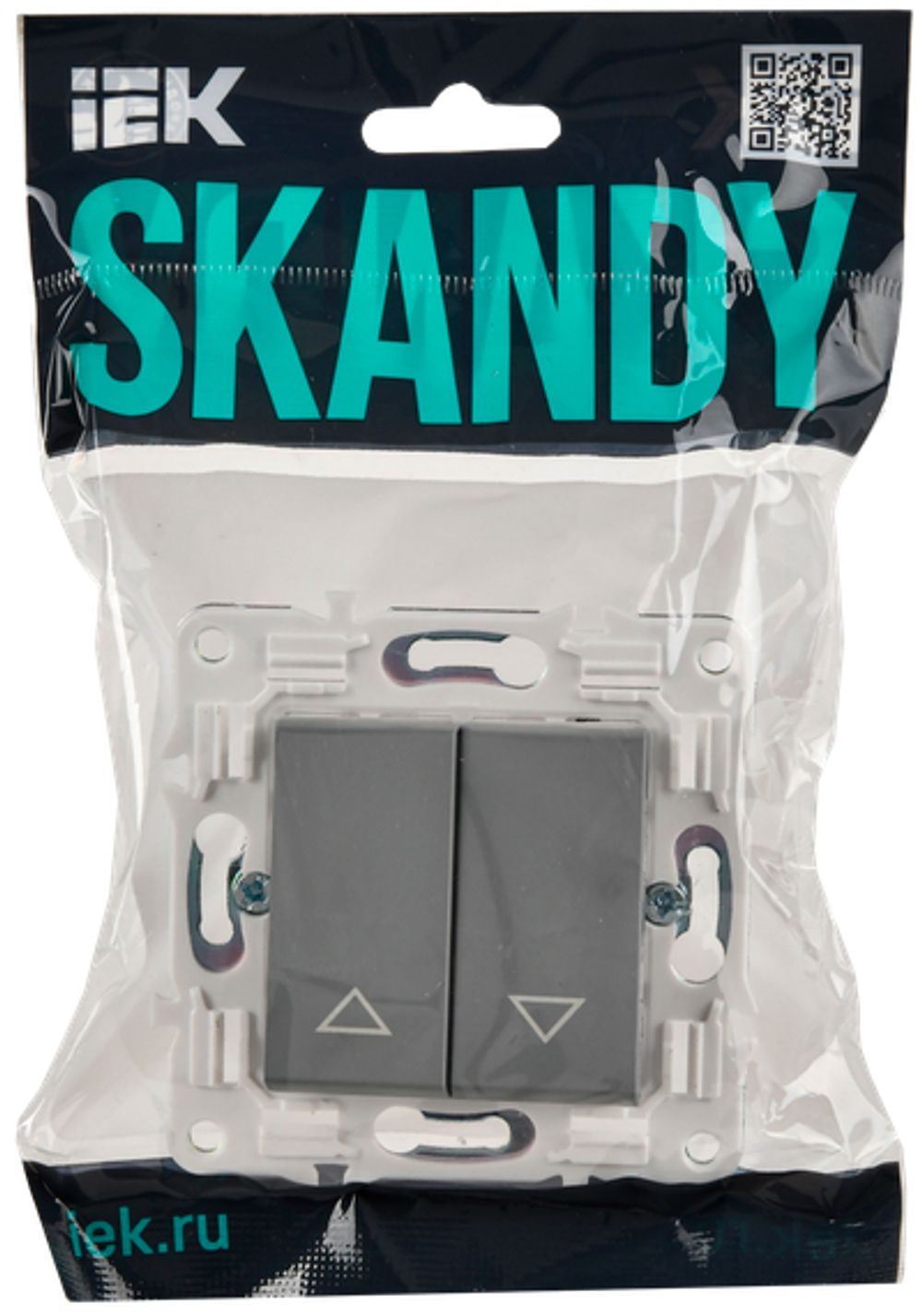 SKANDY Выключатель жалюзи 10А SK-V12Gr серый IEK