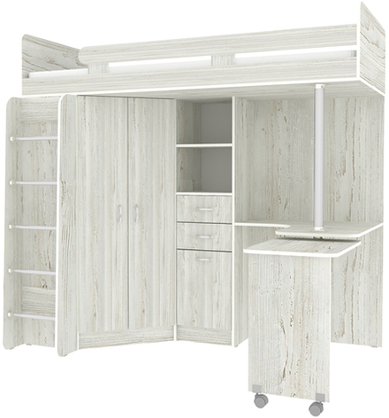 Кровать-чердак КарИВи Юниор 3 с металлической лестницей Винтерберг Винтерберг