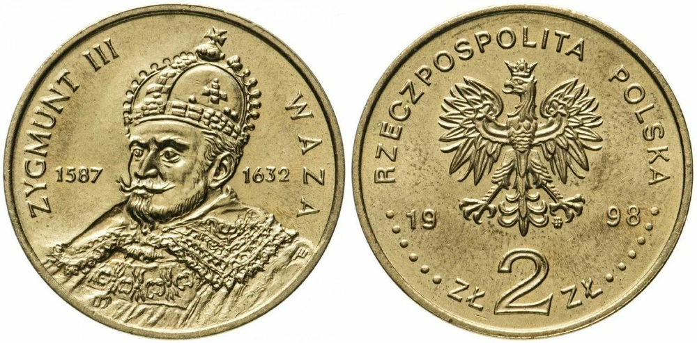 Польша 2 злотых, 1998 Сигизмунд III Ваза (1587-1632)