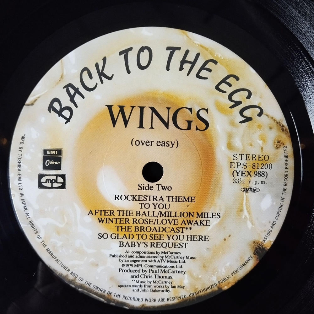 Винтажная виниловая пластинка LP Paul McCartney Wings Back To The Egg (Japan 1979) (No Obi) Spin It On
