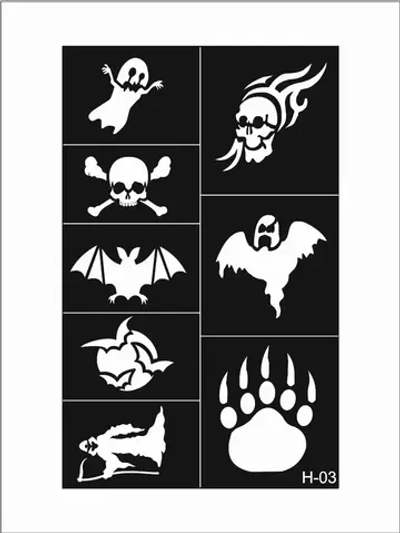 Набор трафаретов для тату Хэллоуин