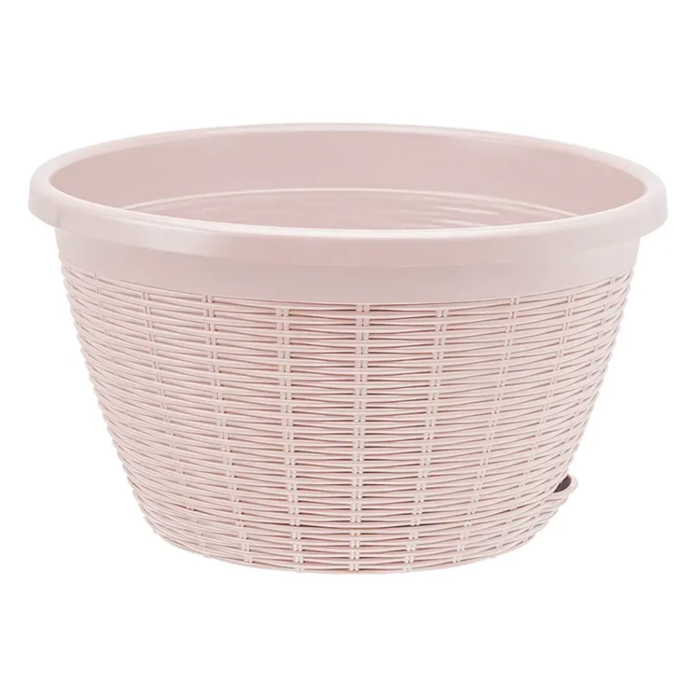 Кашпо для цветов пластиковое 4,5л d-27см Подвесное Пудровый