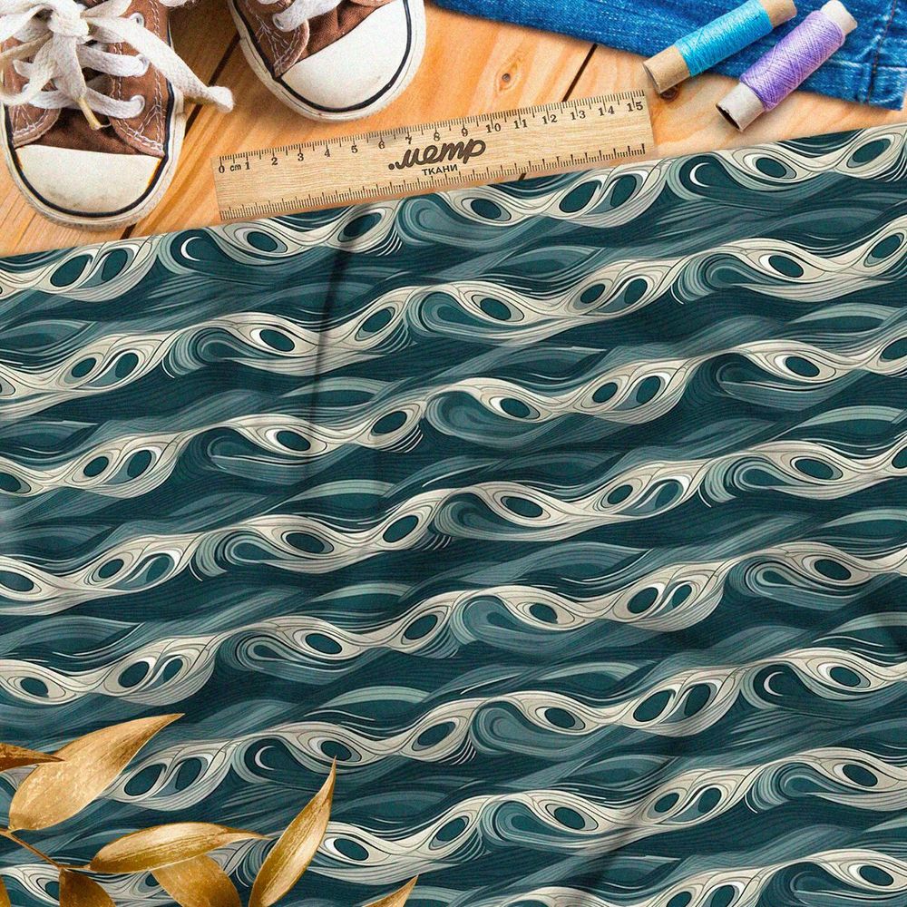 Ткань премиум интерлок полосатые линии