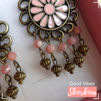 Cерьги Македония с эмалью и родохрозитом (премиум-качества): авторские / Good Vibes Skorkina