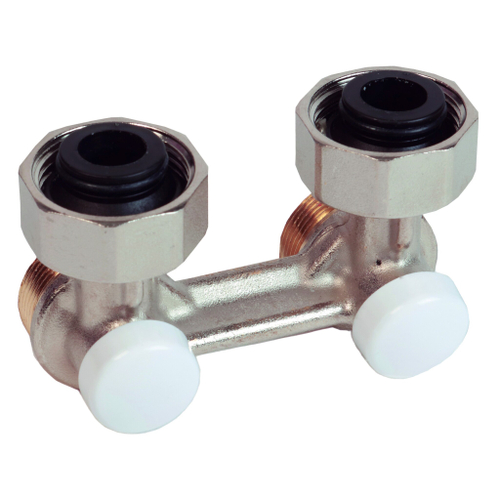 Узел нижнего подключения Giacomini угловой, для двухтр. систем, компактный 3/4quot;F x 3/4quot;E, R388LX002