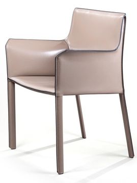 Стул с подлокотниками Barrie, кожа капучино
