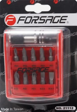 Набор бит с битодержателем 11пр. (PH1,2,3 PZ1,2,3, SL5.5, 6.5) Forsage F-21112
