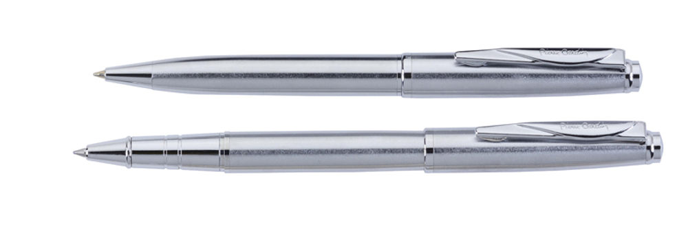 Подарочный набор ручек Pen and Pen Pierre Cardin (Пьер Кардэн) PC0917BP/RP серебристого цвета в подарочной упаковке