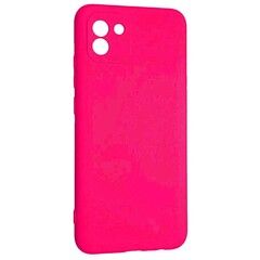 Силиконовый чехол Silicone Cover для Samsung Galaxy A03 (Ярко-розовый)