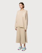 MM6 MAISON MARGIELA СВИТШОТ-ТРАНСФОРМЕР ЖЕНСКИЙ С ЛОГОТИПОМ БРЕНДА БЕЖЕВЫЙ