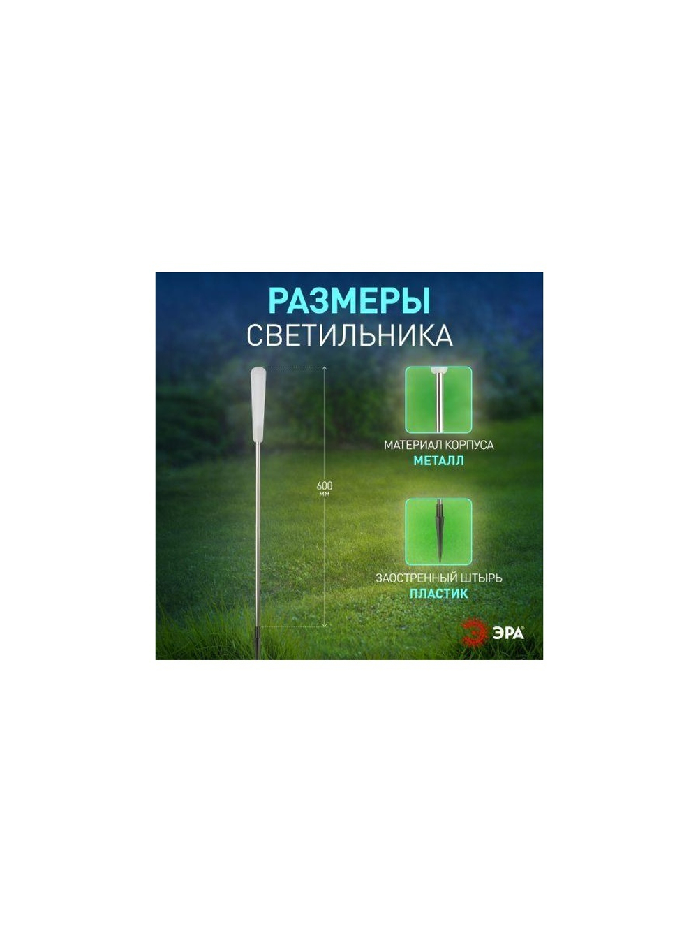 Светильник садовый Камыши высота 60см 5LED на солнечной батарее (уп.5шт) Эра Б0062359