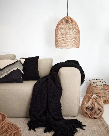 Подвесной светильник из ротанга Domitila Ø44 см