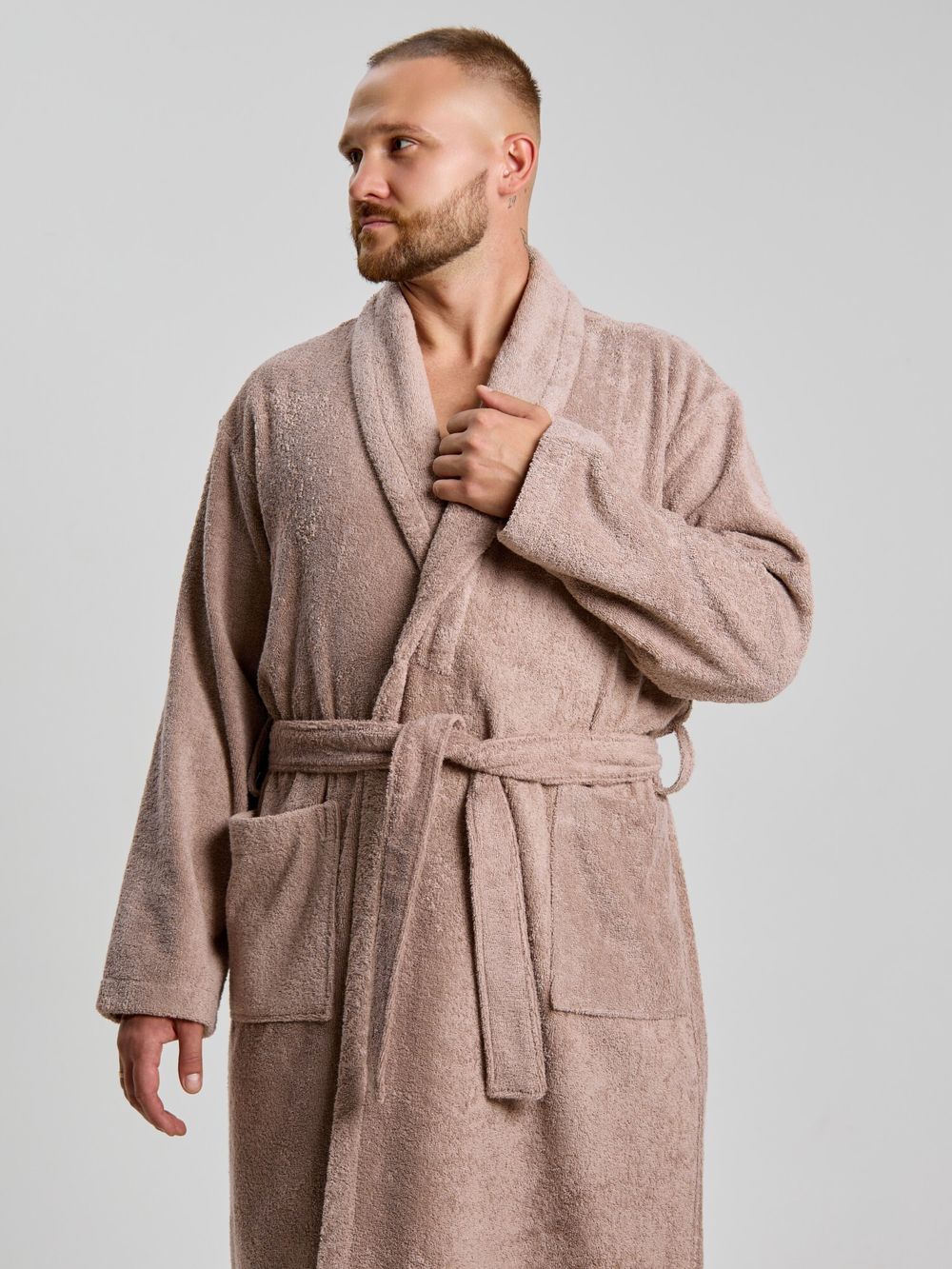 Халат мужской Комфорт-4 Виотекс СЕРО-БЕЖЕВЫЙ