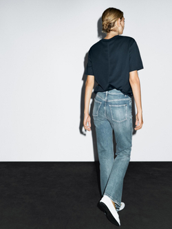 Massimo Dutti Расклешенные джинсы с высокой посадкой, голубой