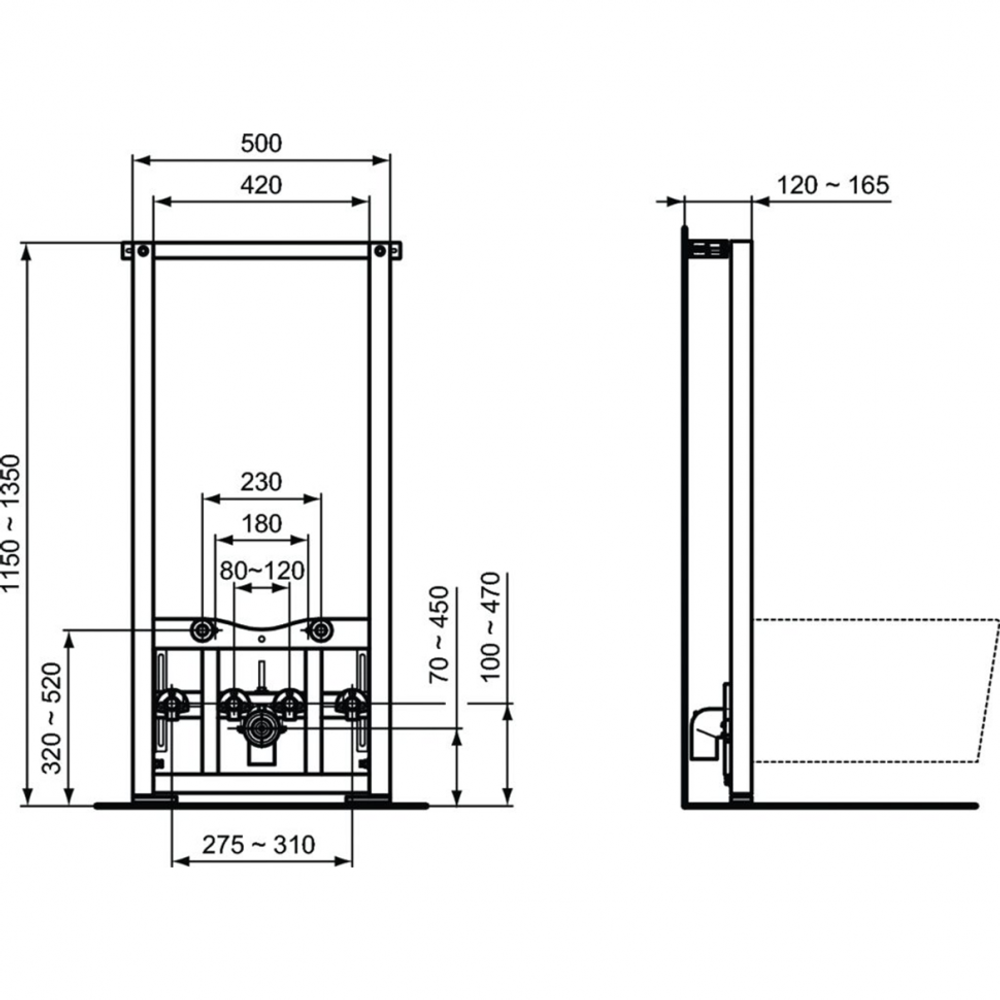 Промо-набор 2 в 1 биде T355201 TESI и инсталляцией PROSYS R016267