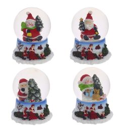 GAEM Фигурка декор в стекл шаре "Дед Мороз/Снеговик", D4,5 см, L5 W5 H6 см