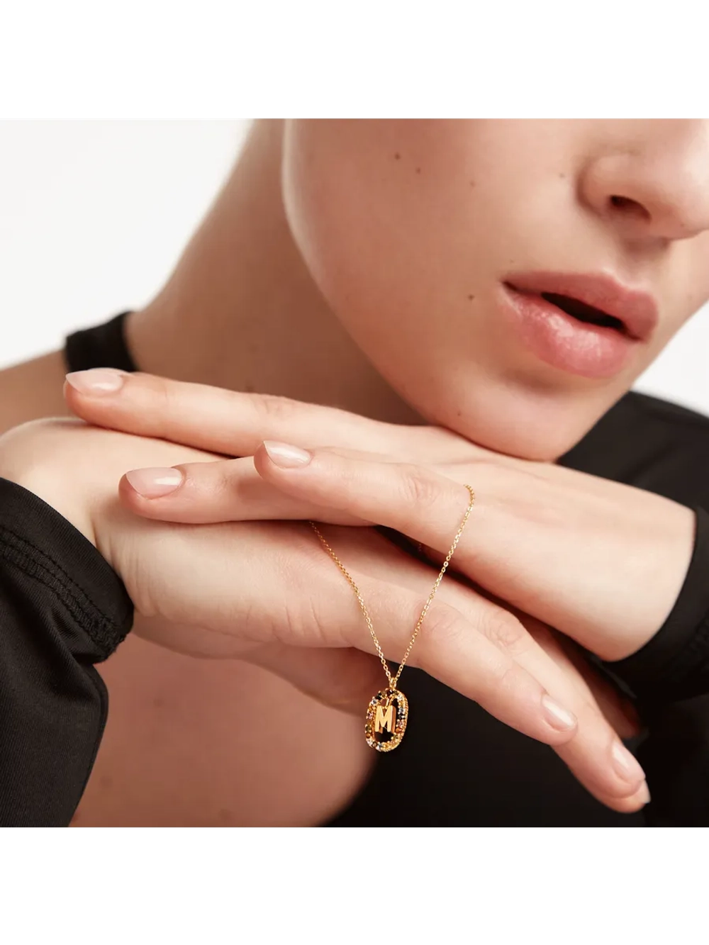 Колье женское PDPaola Буква M серебро 925 пробы покрытое золотом 750 пробы CO01-272-U