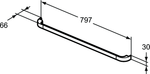 Ручка для подстолья и декоративного модуля 797x66x30 мм Ideal Standard TONIC II R4359WG для подстолья и декоративного модуля для умывальника