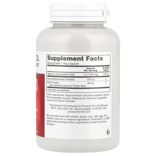 Protocol for Life Balance, C-1000 в капсулах с биофлавоноидами и рутином, 120 растительных капсул