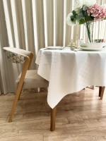 Скатерть клеенка на тканевой основе 140x140 белая