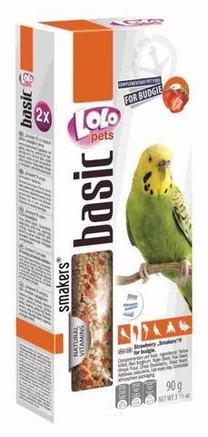 Lolo Pets Smakers лакомство для волнистых попугаев с клубникой (вес: 90 г)