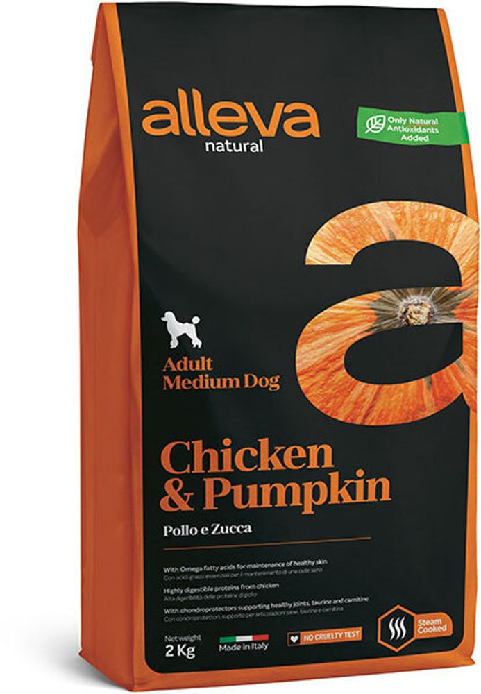 Alleva Natural Chicken &amp; Pumpkin Medium, сухой (12 кг)