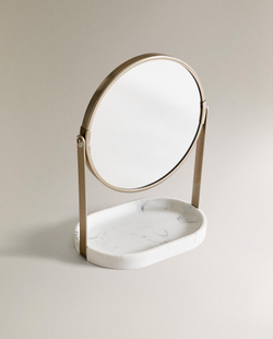 Zara Home зеркало для ванной комнаты, стекло, серый