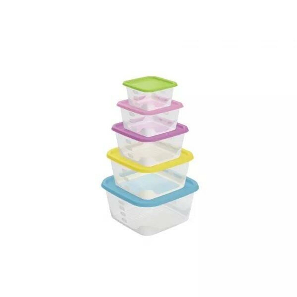 Набор емкостей д/продуктов Fun box Fusion 5шт 2,6л/1,7л/1,1л/630мл/330мл полипропилен